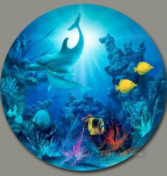 Fish Aquarium Painting - Morning Light under sea